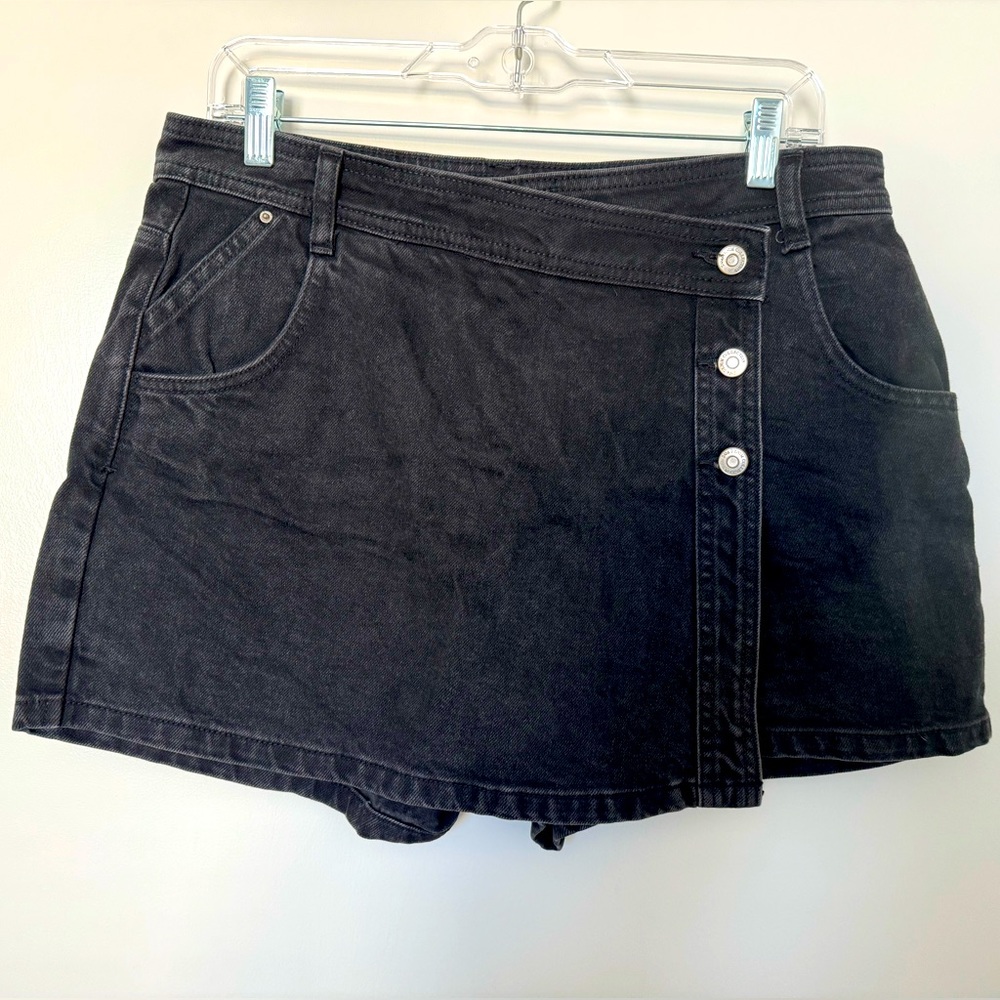 Zara Denim Asymmetrical Skort